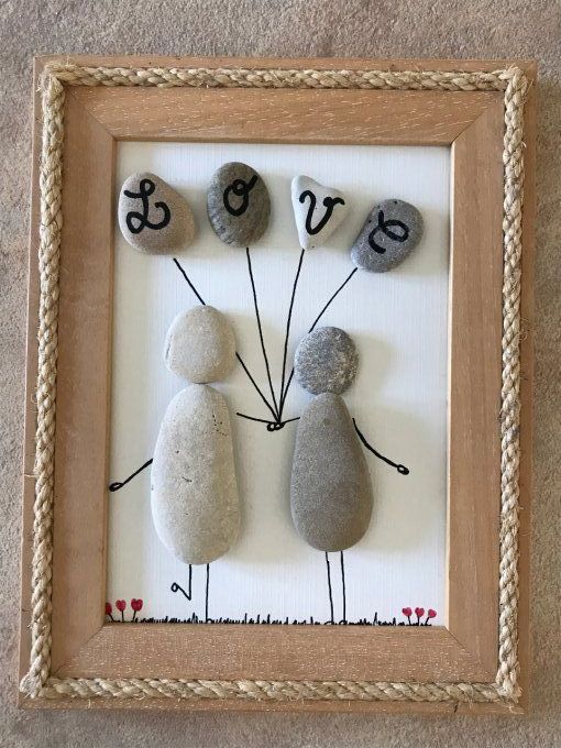 Tableau galet "Love"