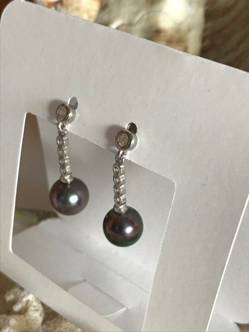 Boucles d'oreilles Strass et perle